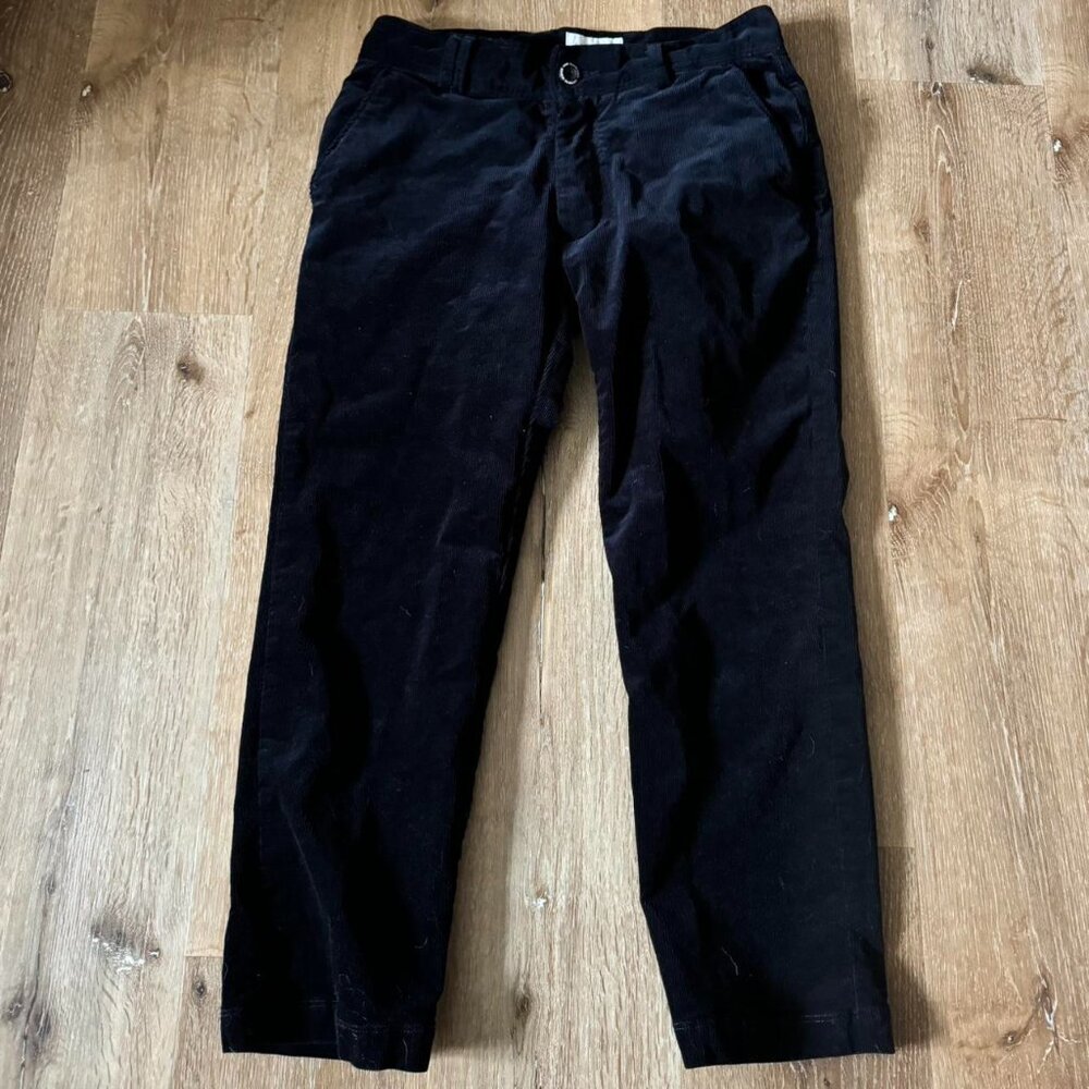 I Love‎ Ugly Mens Pants Slim Navy Blue Corduroy Cropped Straight Trousers